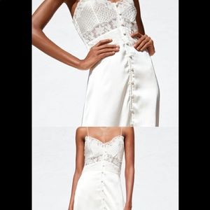 Zara satin slip dress with lace detailing